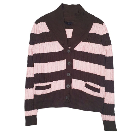 Womens Pink Tommy Hilfiger Cable Knit Cardigan Jumper