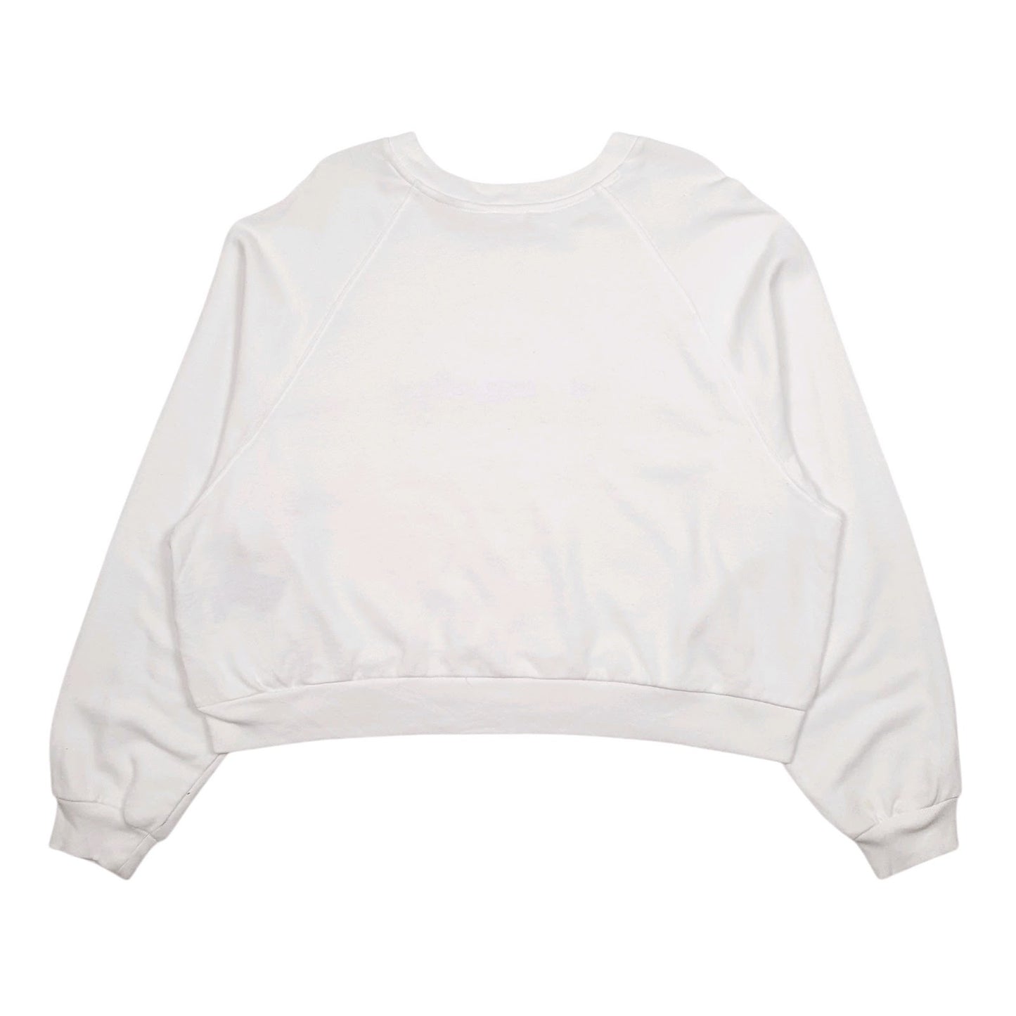 Womens White Levis Crop Top Spellout Crewneck Jumper