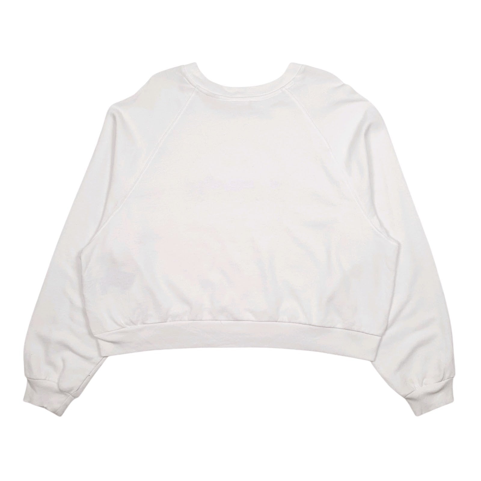 Womens White Levis Crop Top Spellout Crewneck Jumper
