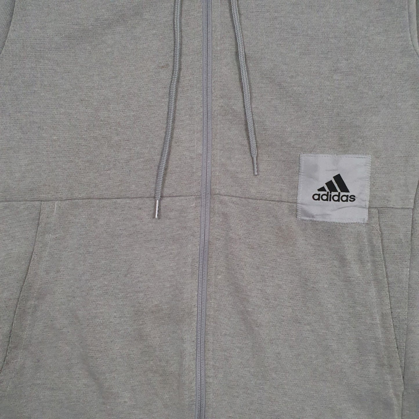 Mens Grey Adidas Basketball Full Zip Jumper
