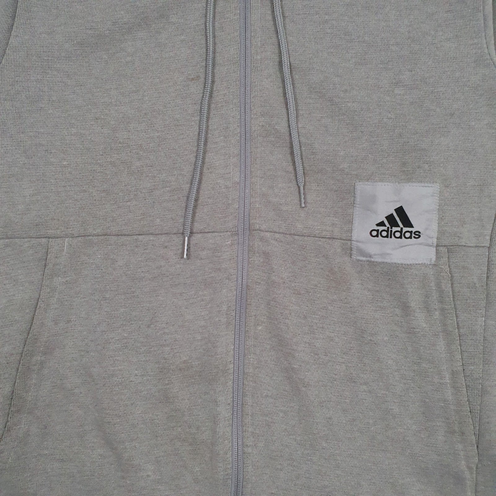 Mens Grey Adidas Basketball Full Zip Jumper