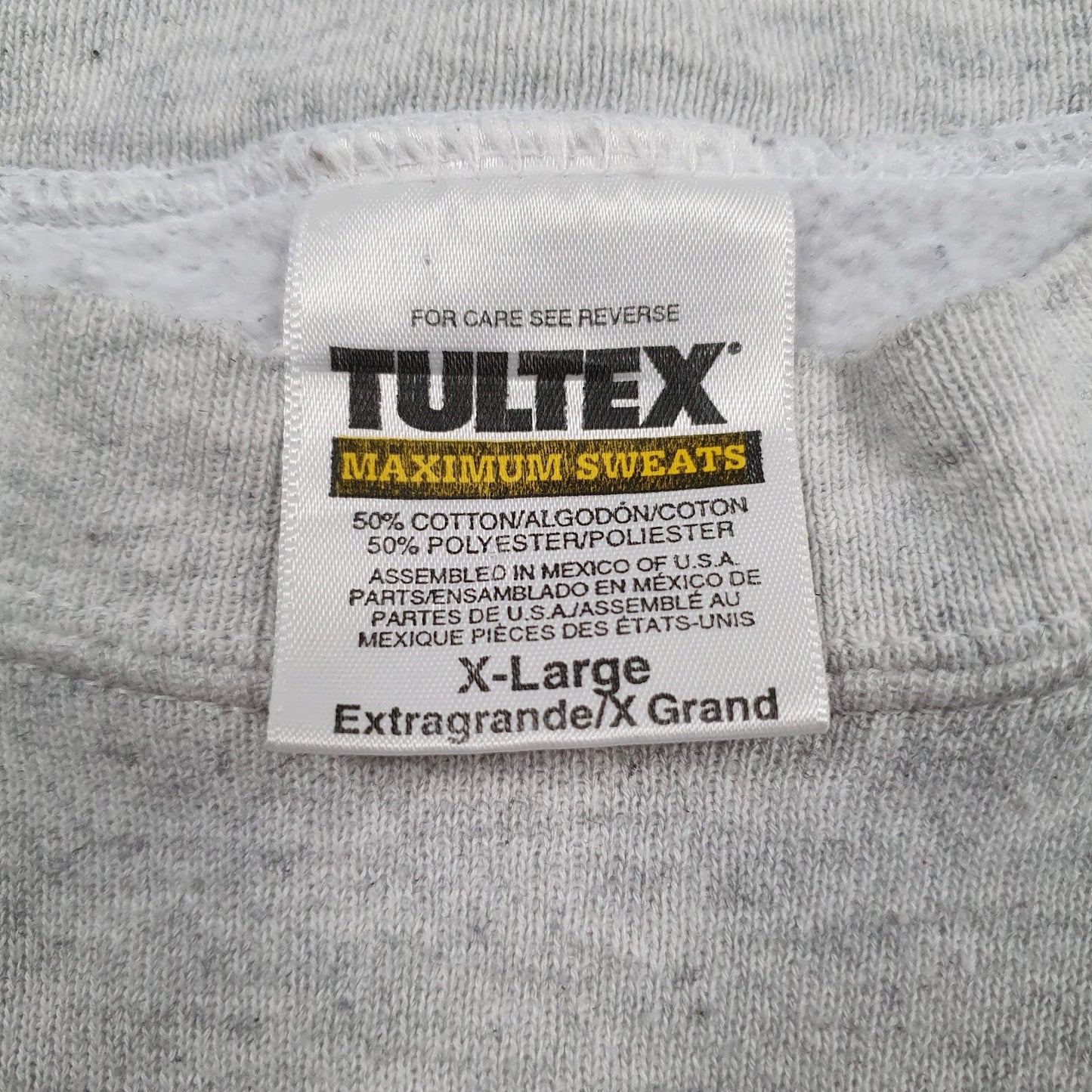 Mens Grey Tultex Graphic Vintage 90s Crewneck Jumper
