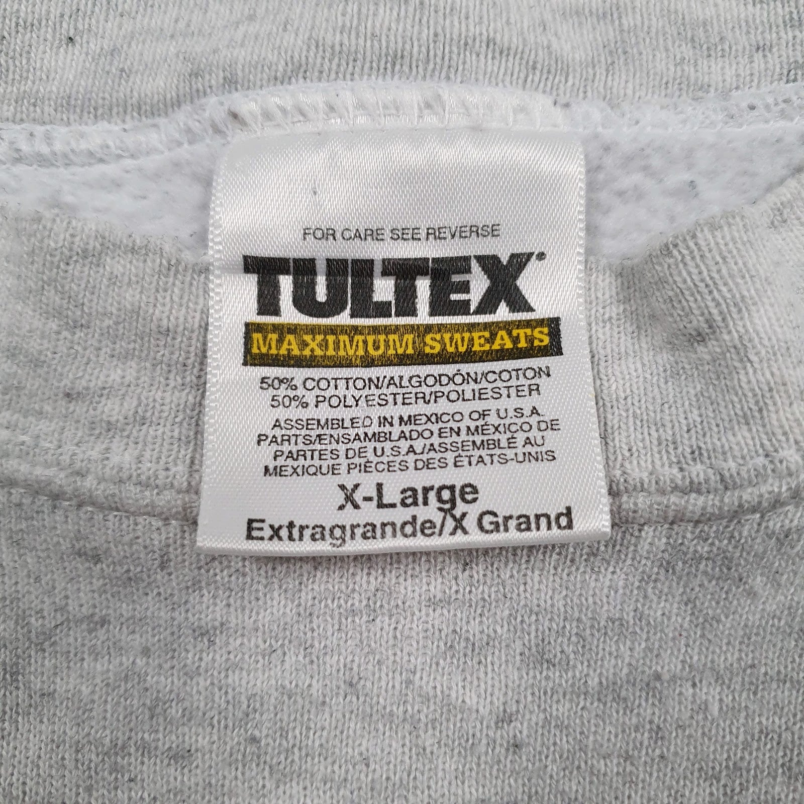 Mens Grey Tultex Graphic Vintage 90s Crewneck Jumper