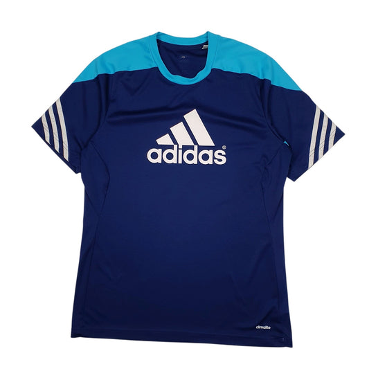 Mens Navy Adidas Activewear Short Sleeve T Shirt