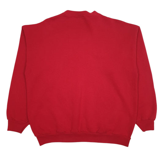 Mens Red Disney Vintage 90s Crewneck Jumper