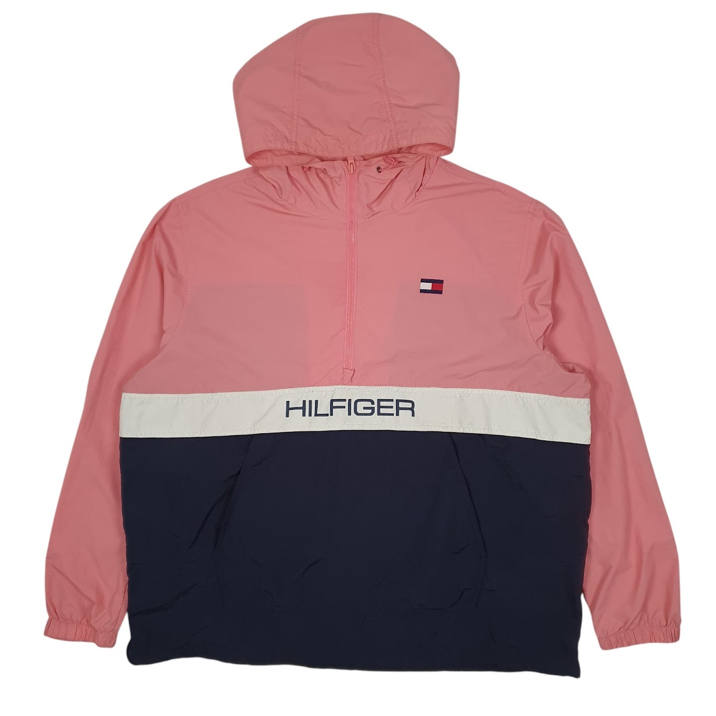 Mens Pink Tommy Hilfiger Half Zip Pullover Quarter Zip Coat