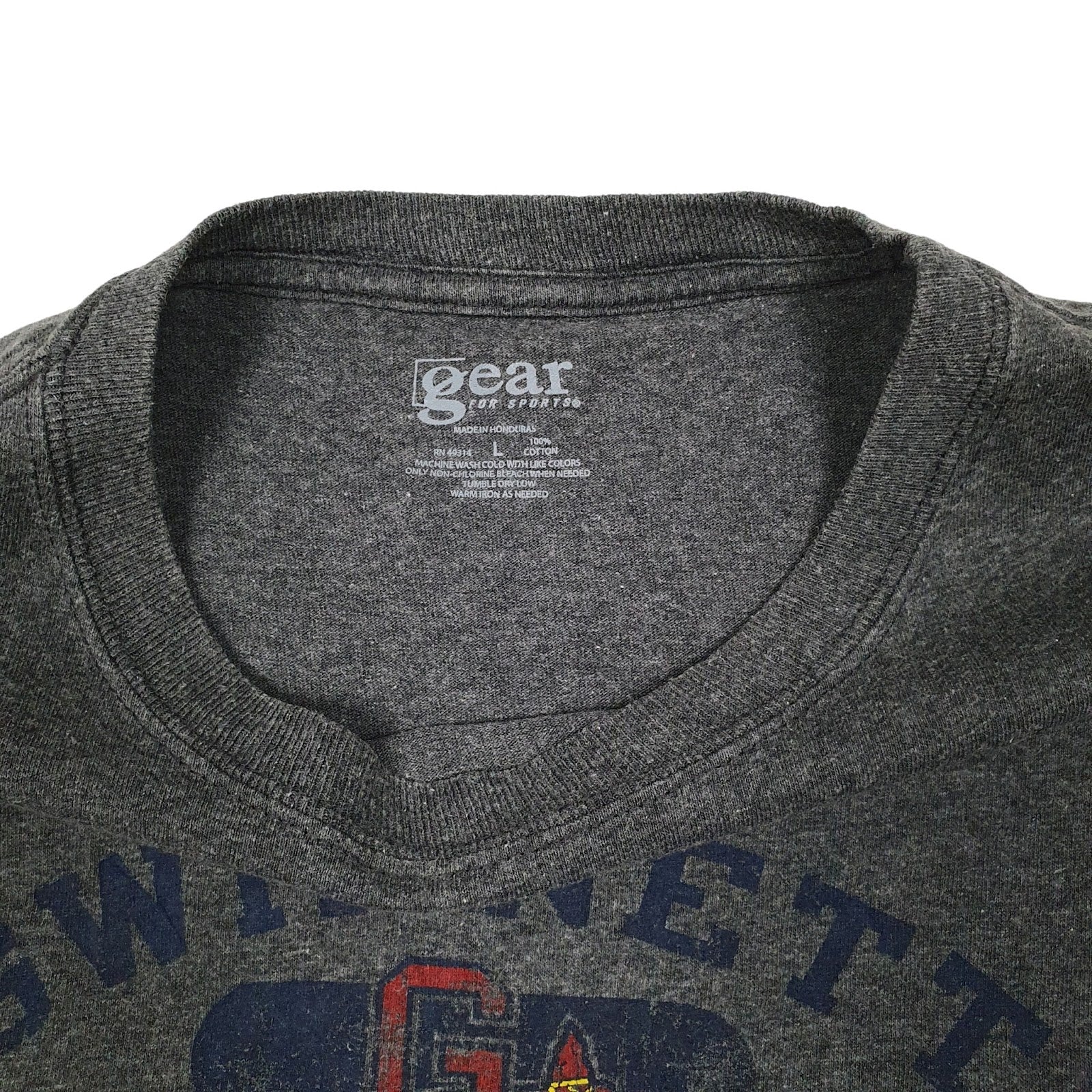 Mens Grey Gear For Sports Gwinnett Braves Baseball  T Shirt