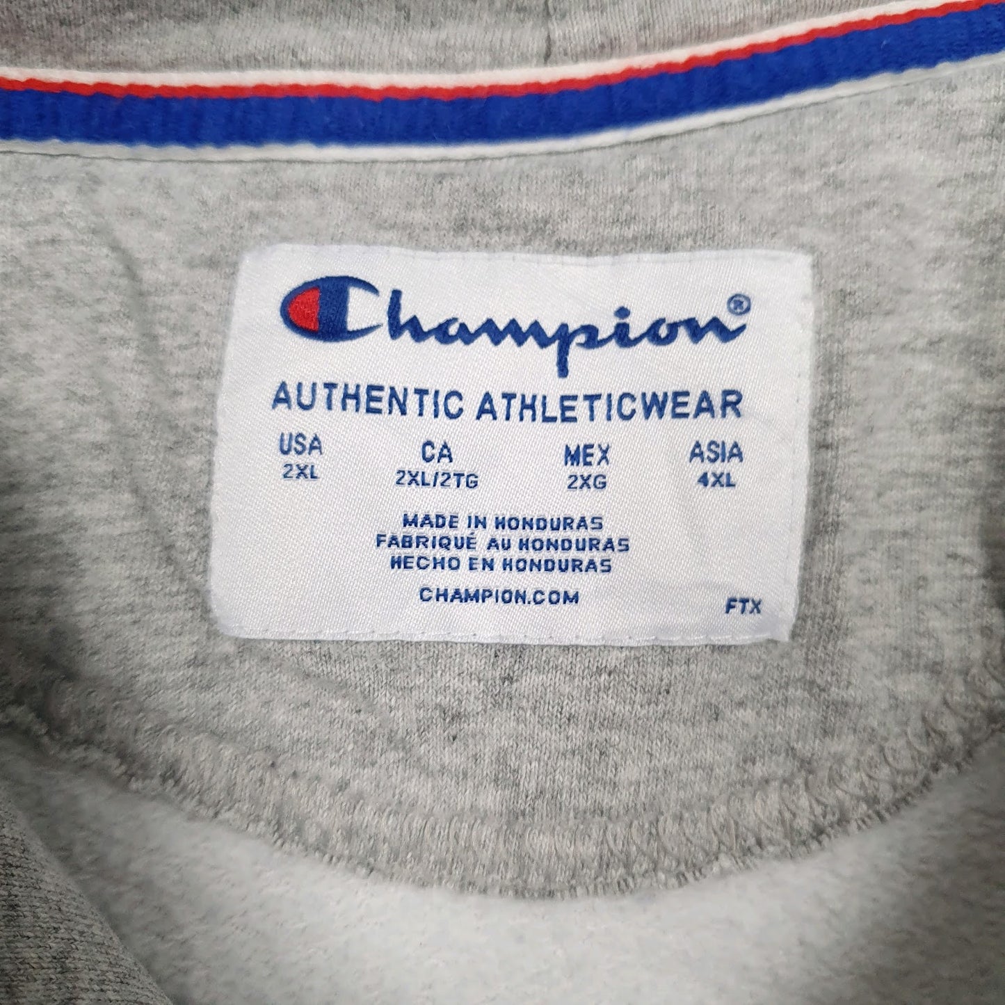 Mens Blue Champion Spellout Hoodie Jumper