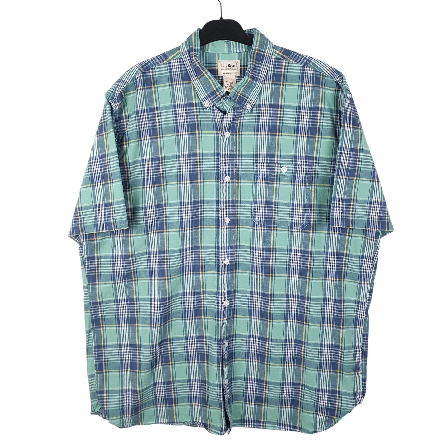 Mens Blue L.L.Bean  Short Sleeve Shirt