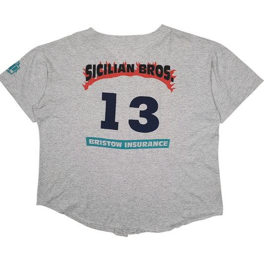 Mens Grey Unbranded Baseball Jersey  T Shirt