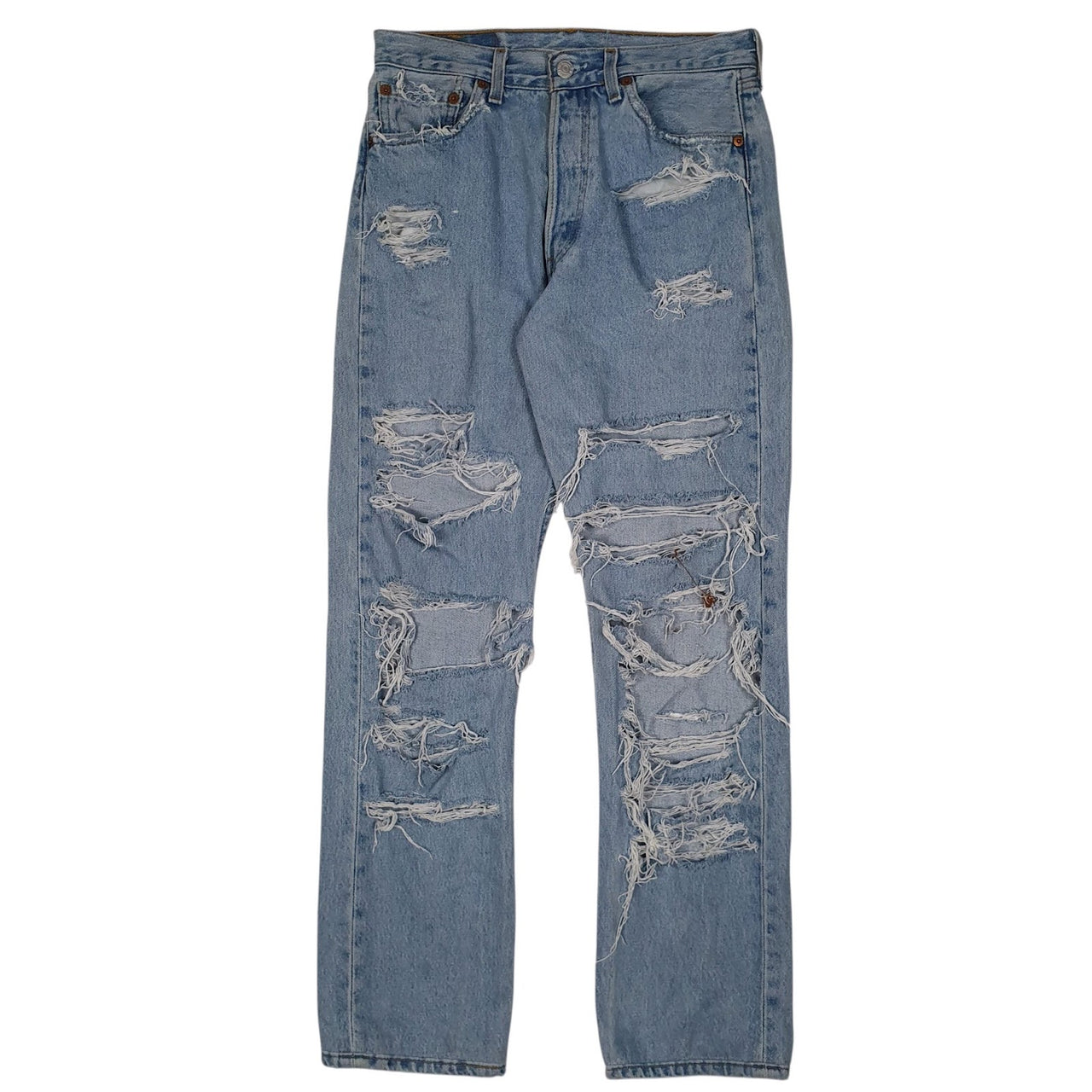 Womens Blue Levis Distressed Vintage 90s Made In USA 501 JeansW29 L30