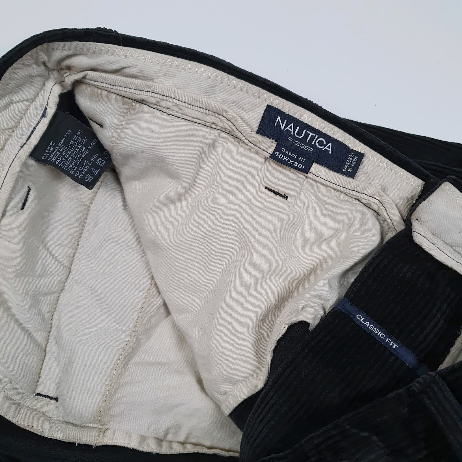 Mens Black Nautica Classic Fit  Trousers