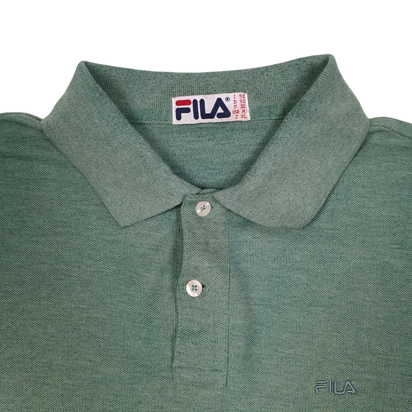 Mens Green Fila   Polo Shirt