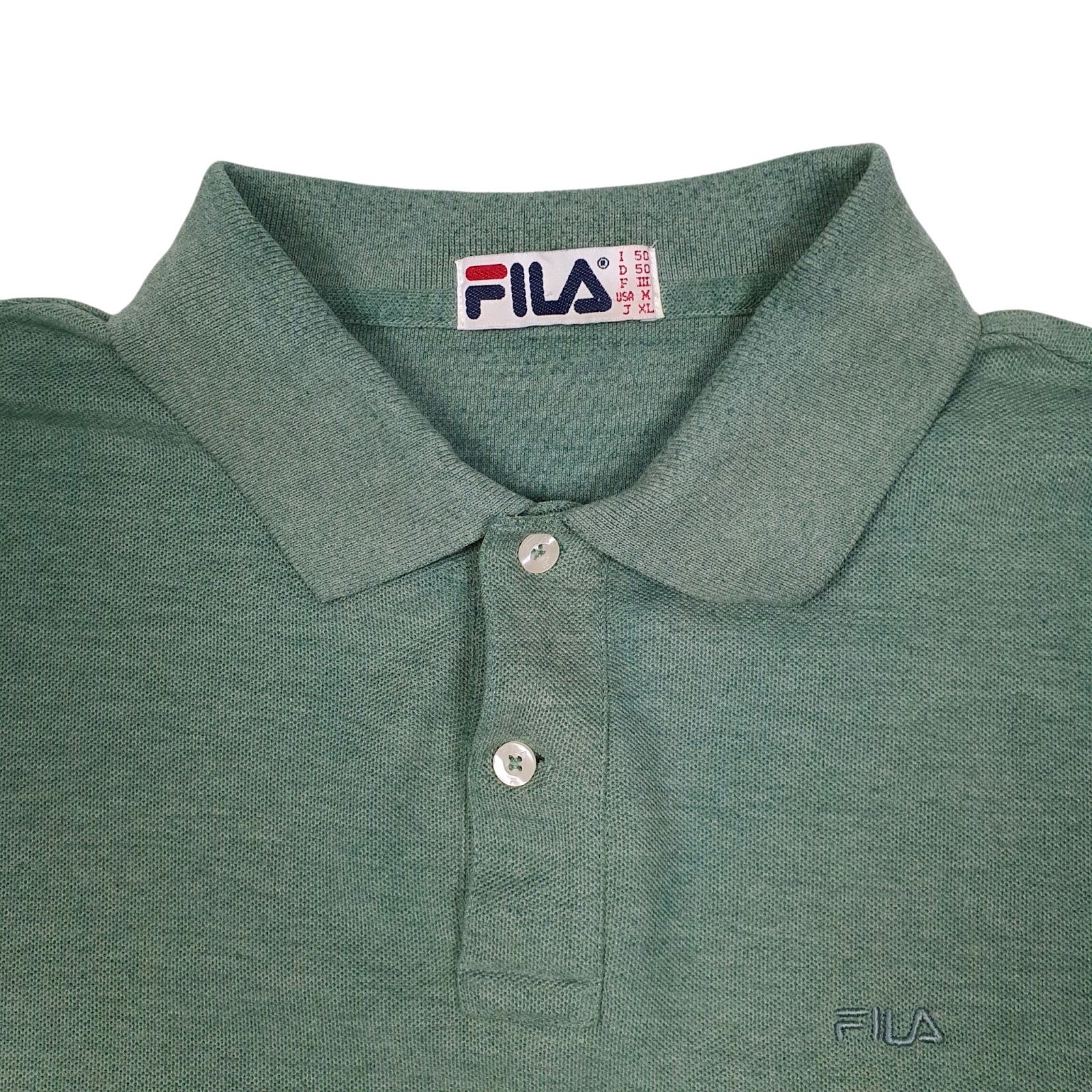 Mens Green Fila   Polo Shirt