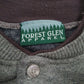 Mens Green Forest Glen Apparel Henley Graphic Vintage 90s Made In USA Quarter Zip Jumper