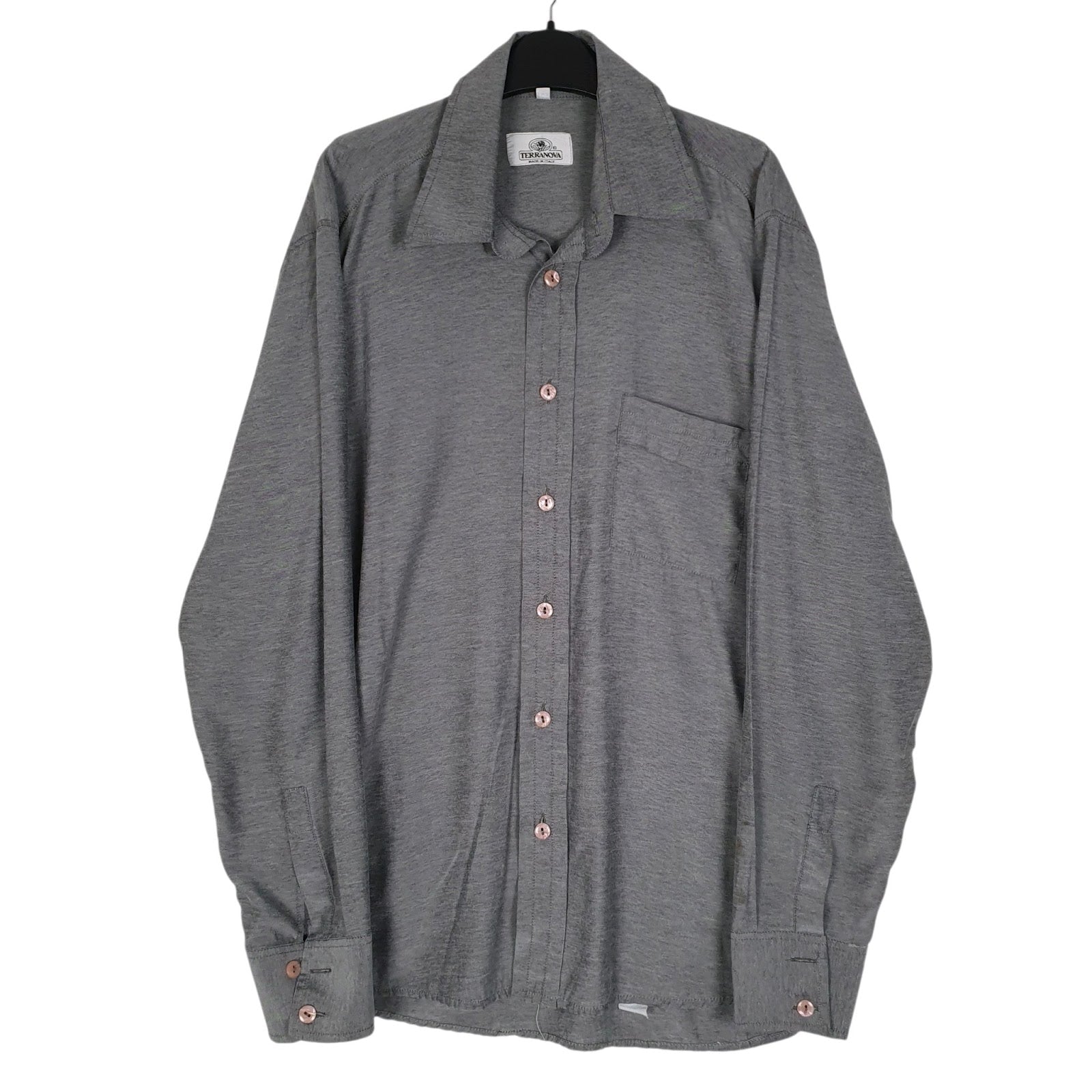 Mens Grey Terranova  Long Sleeve Shirt