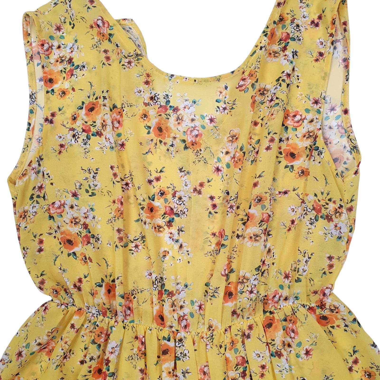 Womens Yellow Unbranded Floral  Dress