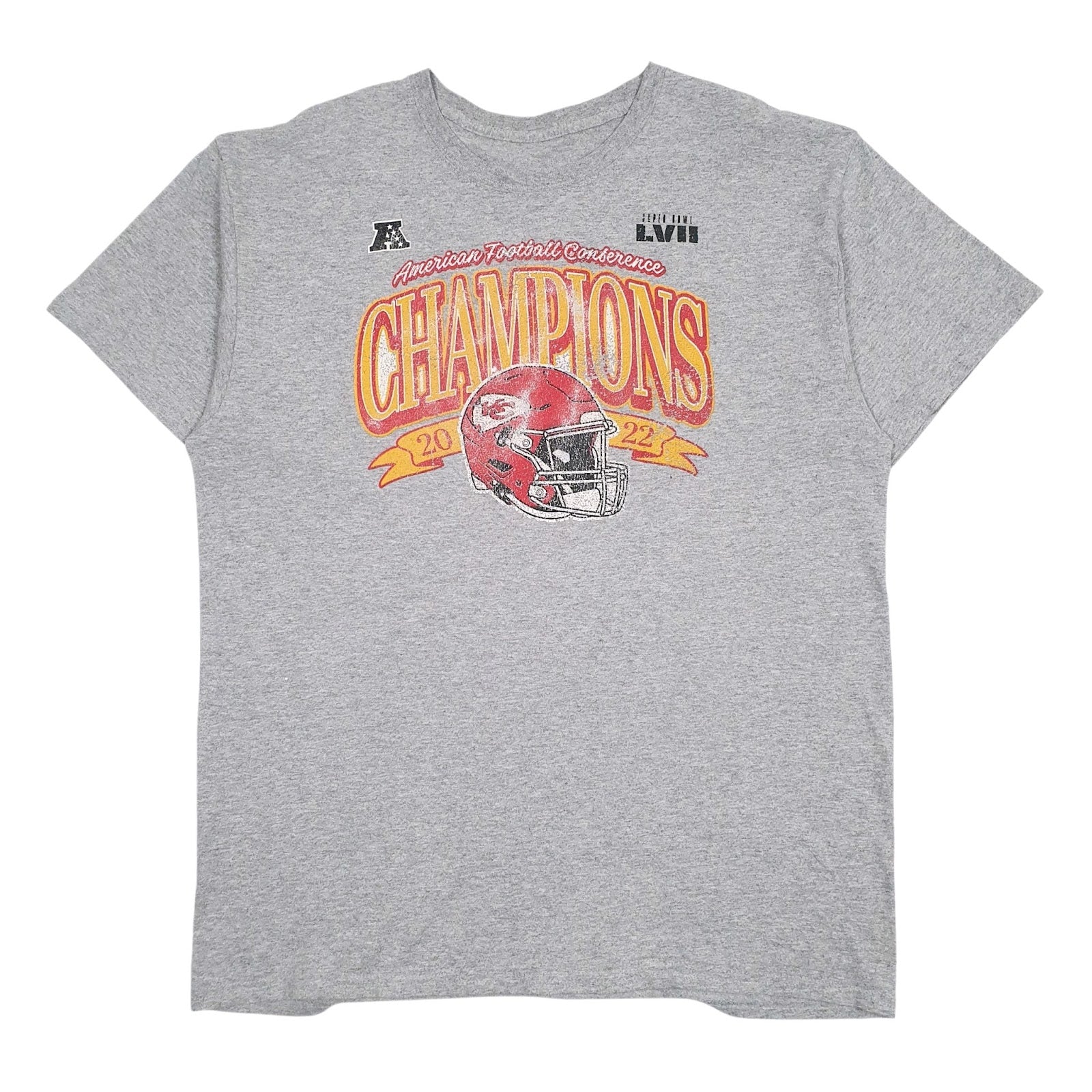 Mens Grey Unbranded American Football Conference KC Short Sleeve T Shirt