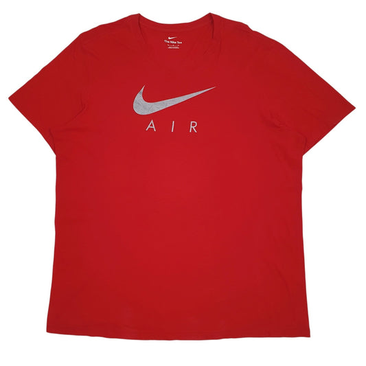 Mens Red Nike Swoosh Air Short Sleeve T Shirt