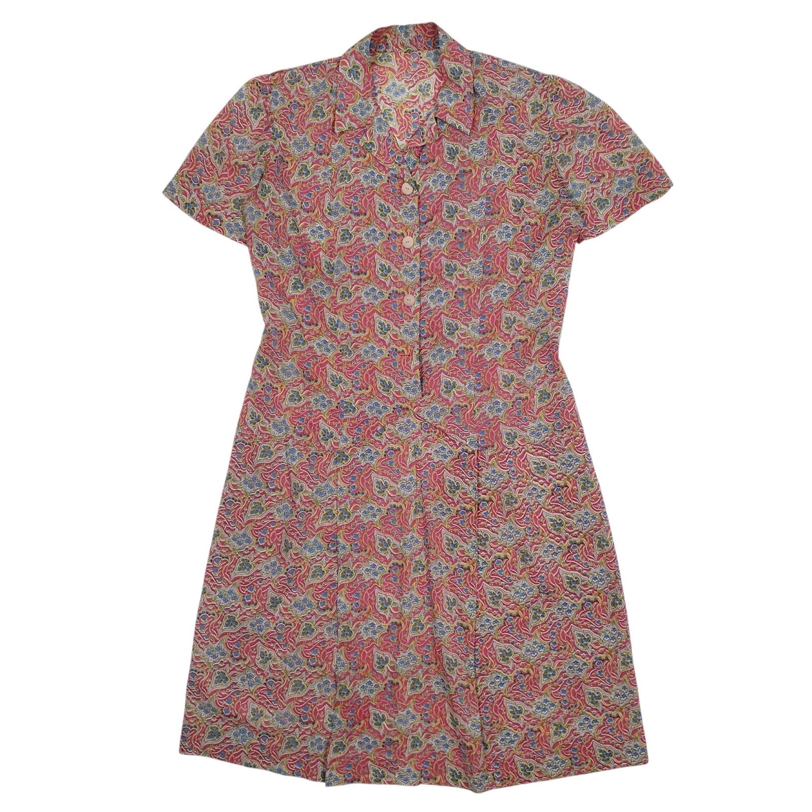 Womens Pink Unbranded Floral Short Sleeve Dress