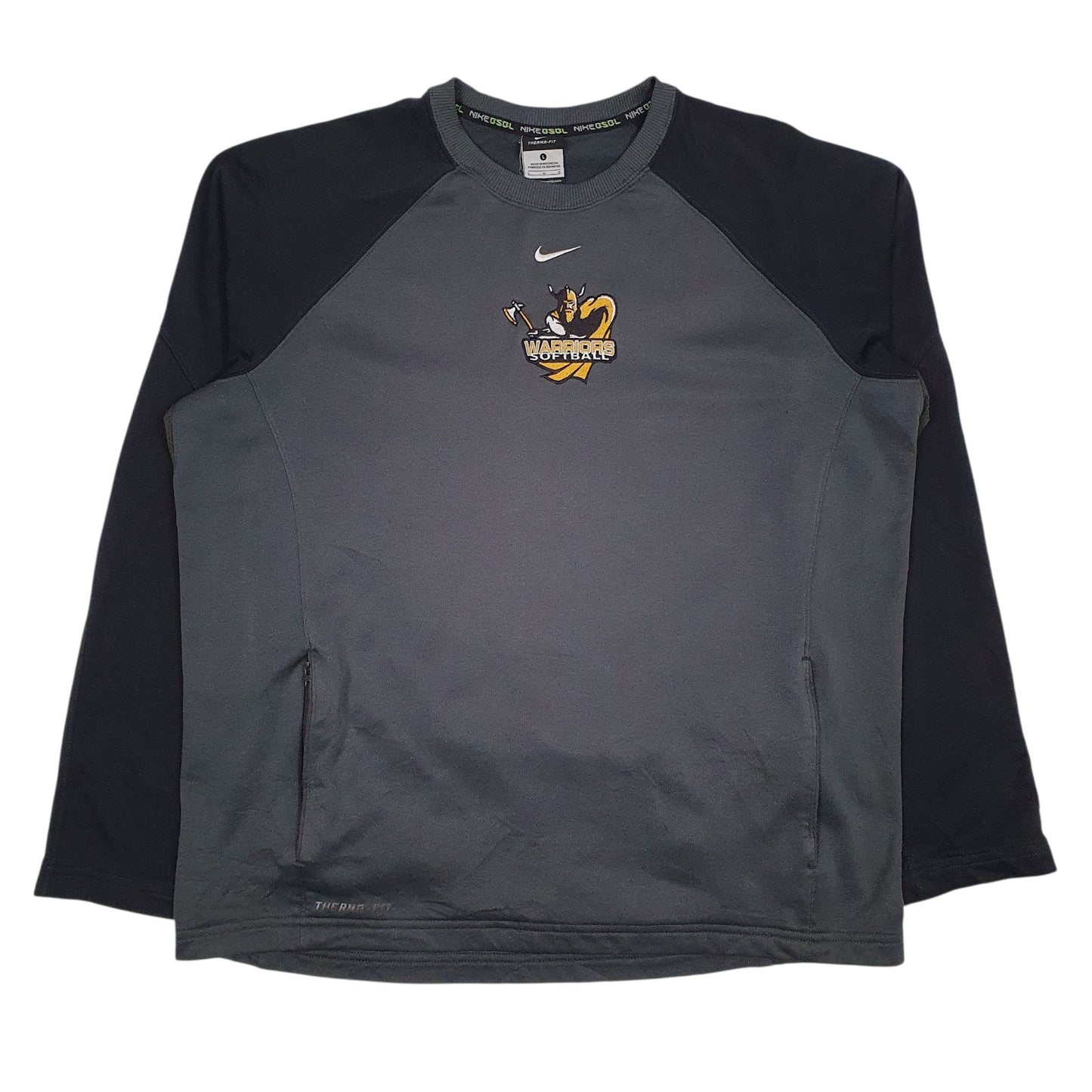 Mens Grey Nike Therma-Fit Warriors Softball Crewneck Jumper