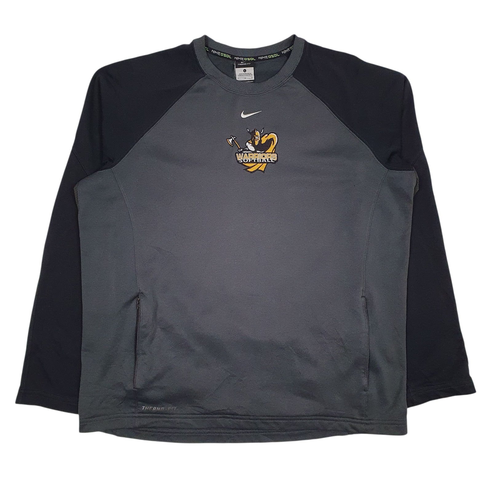 Mens Grey Nike Therma-Fit Warriors Softball Crewneck Jumper