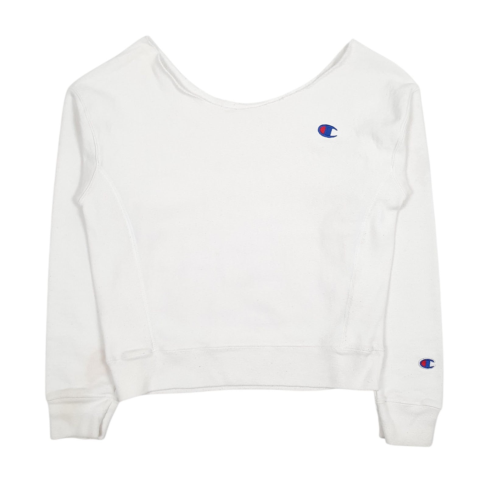 Womens White Champion  Crewneck Jumper