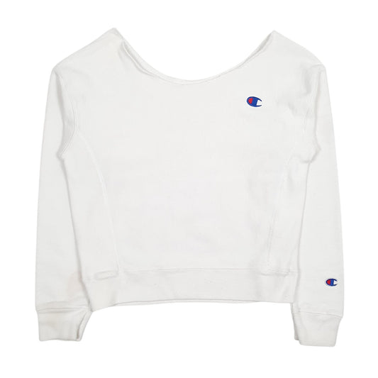 Womens White Champion  Crewneck Jumper