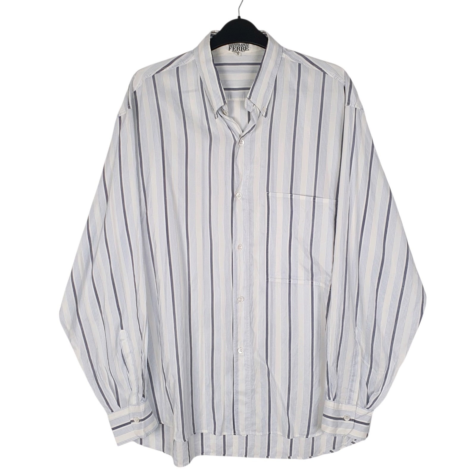 Mens Blue Gianfranco Ferre Vintage Made In Italy Long Sleeve Shirt