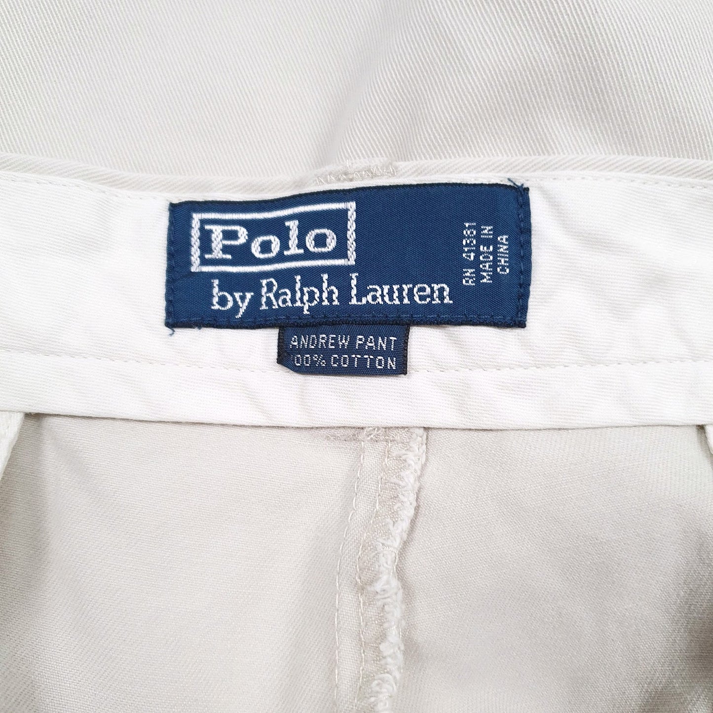 Mens Cream Polo Ralph Lauren Andrew Pant Pleated  Trousers