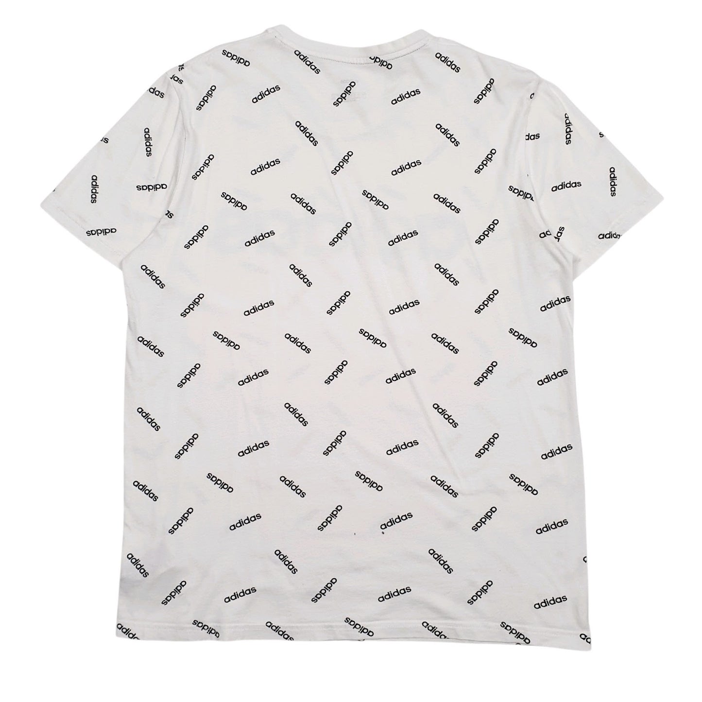 Mens White Adidas Spellout  T Shirt