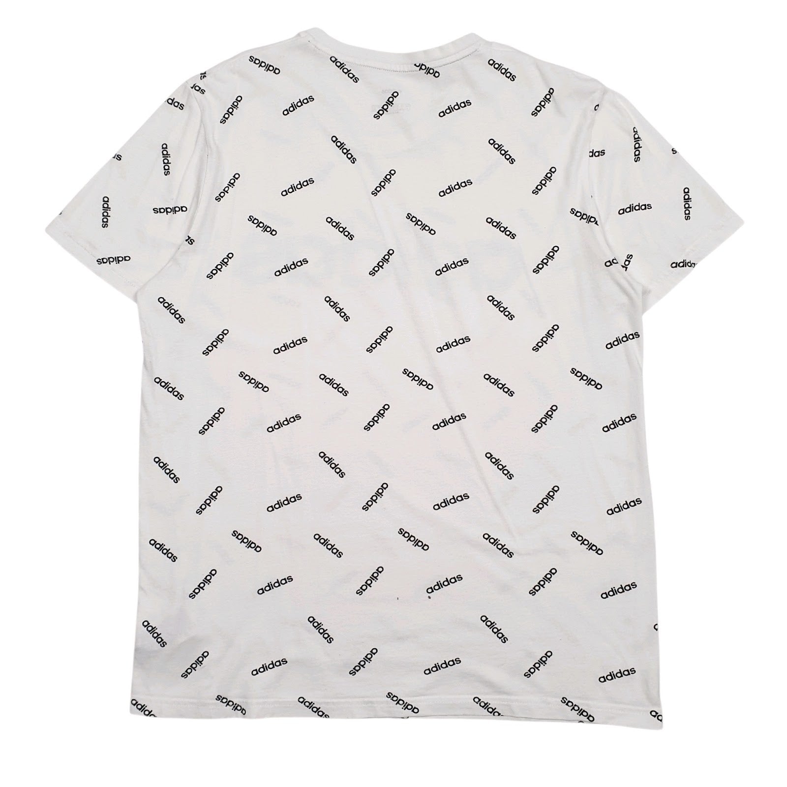 Mens White Adidas Spellout  T Shirt