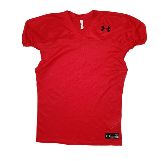 Mens Red Underarmour American Football Jersey Short Sleeve T Shirt