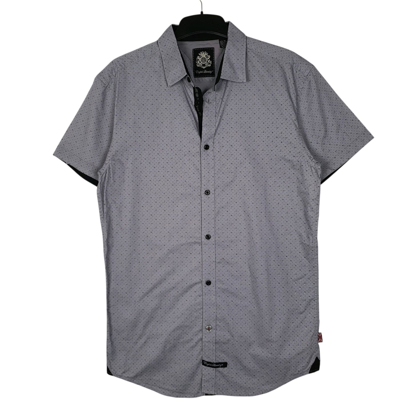 Mens Grey English Laundry  Short Sleeve Shirt