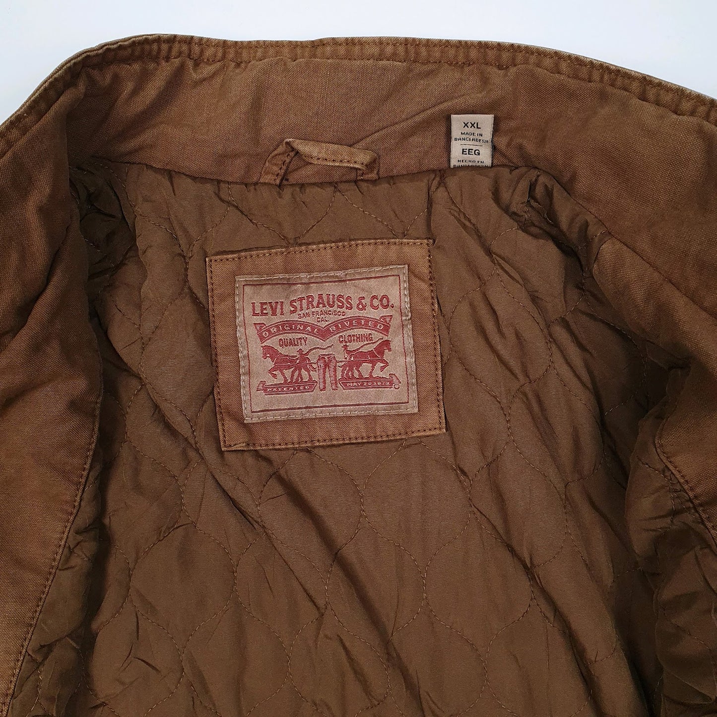 Mens Brown Levis Military Bomber  Coat