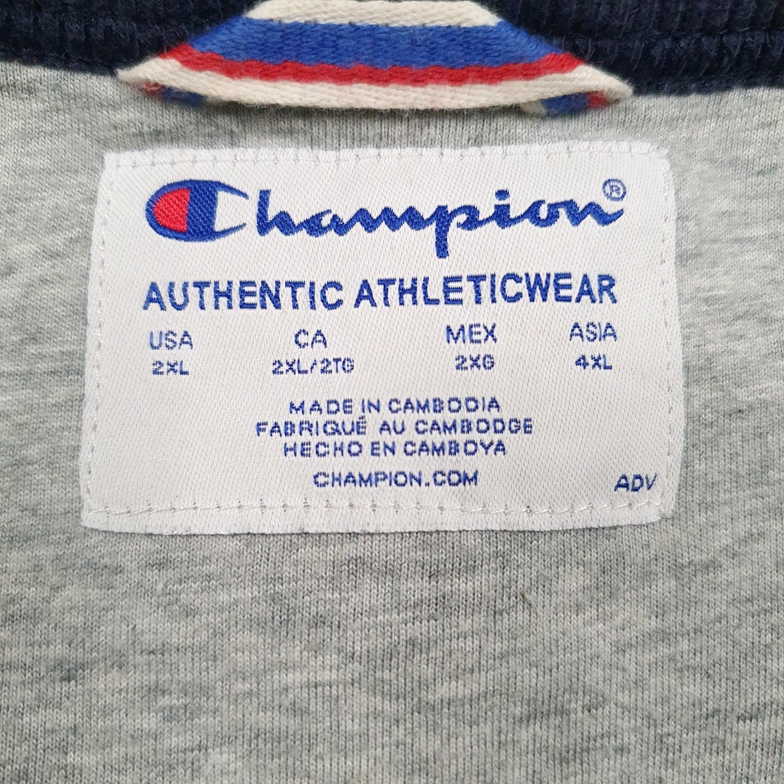Mens Navy Champion Spellout Crewneck Jumper