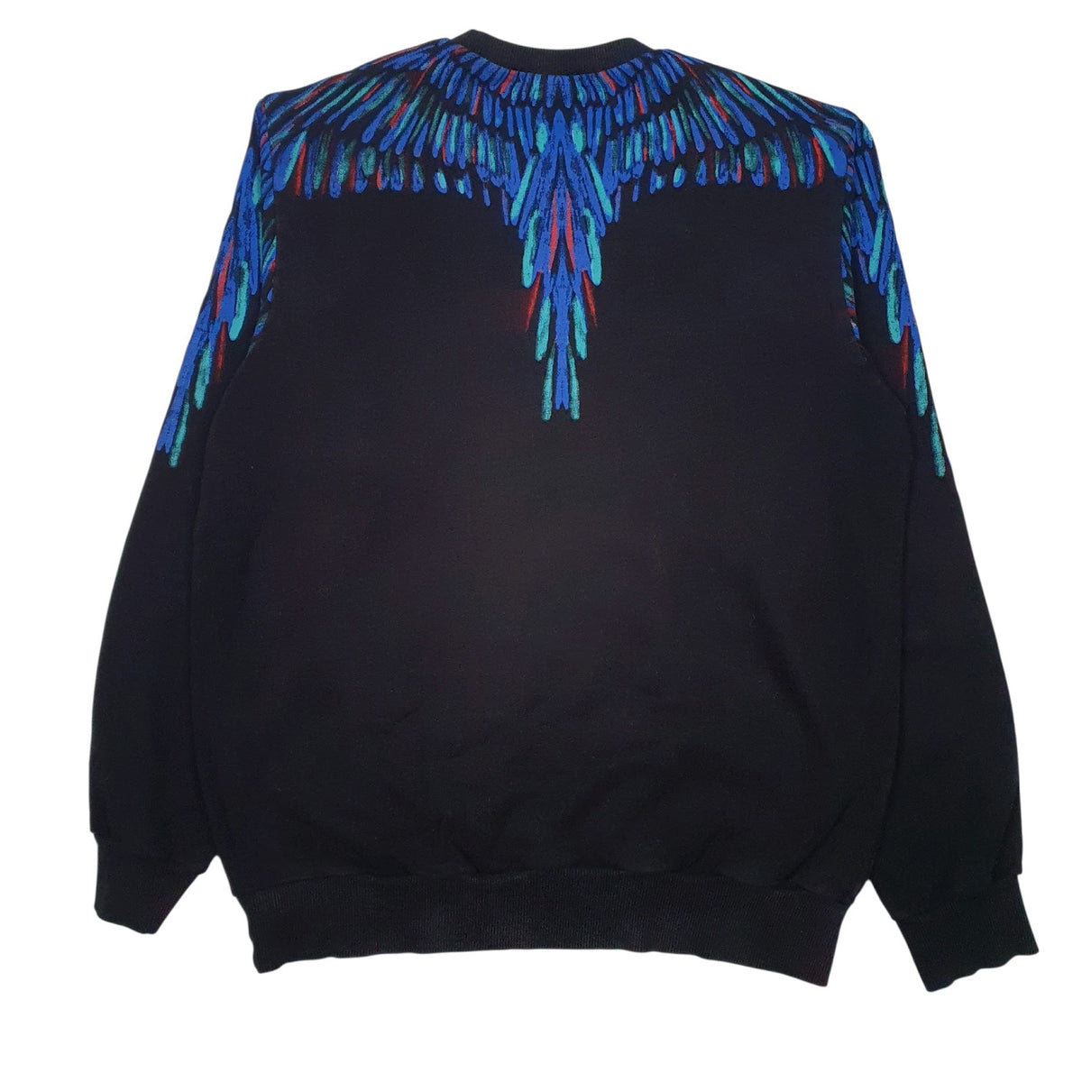 Mens Black Marcelo Burlon Wings Crewneck Jumper