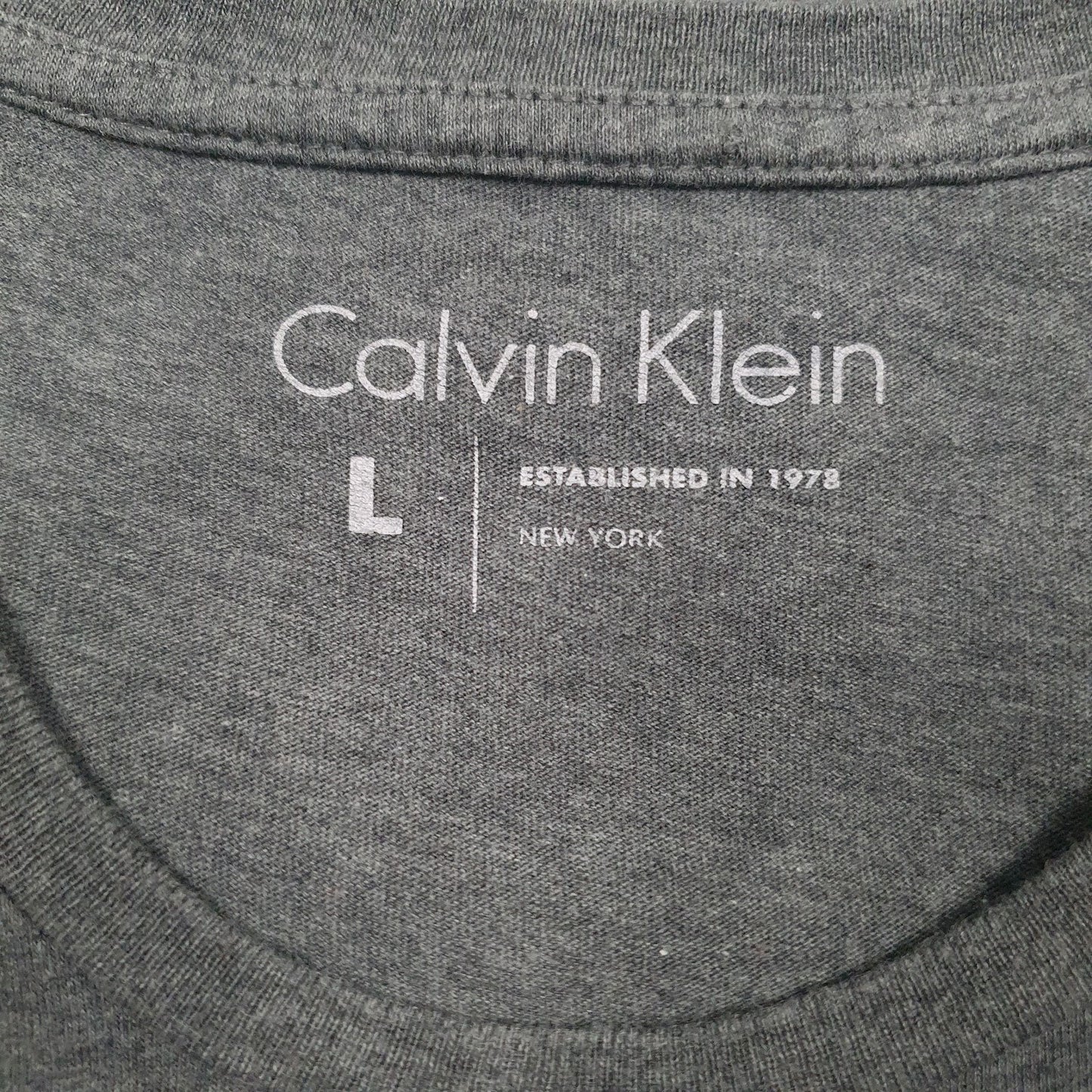 Mens Grey Calvin Klein Spellout  T Shirt