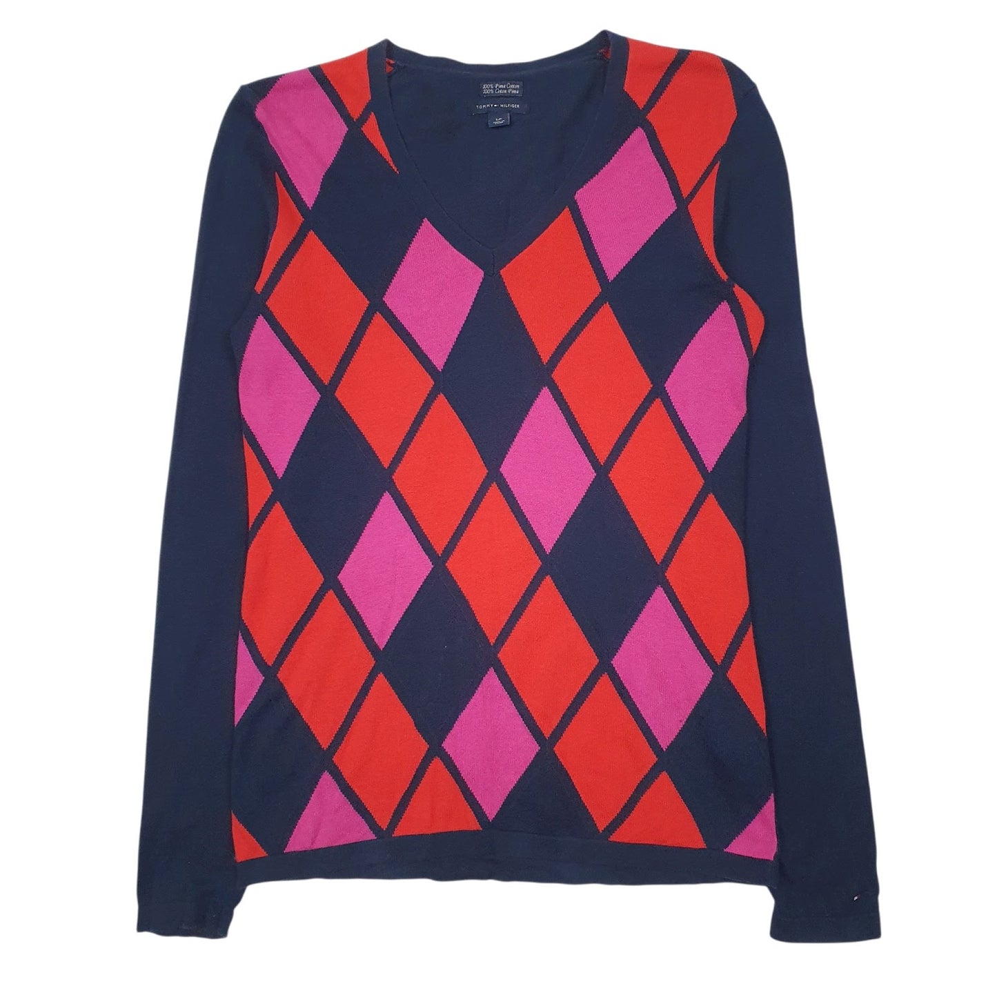 Womens Navy Tommy Hilfiger  V Neck Jumper
