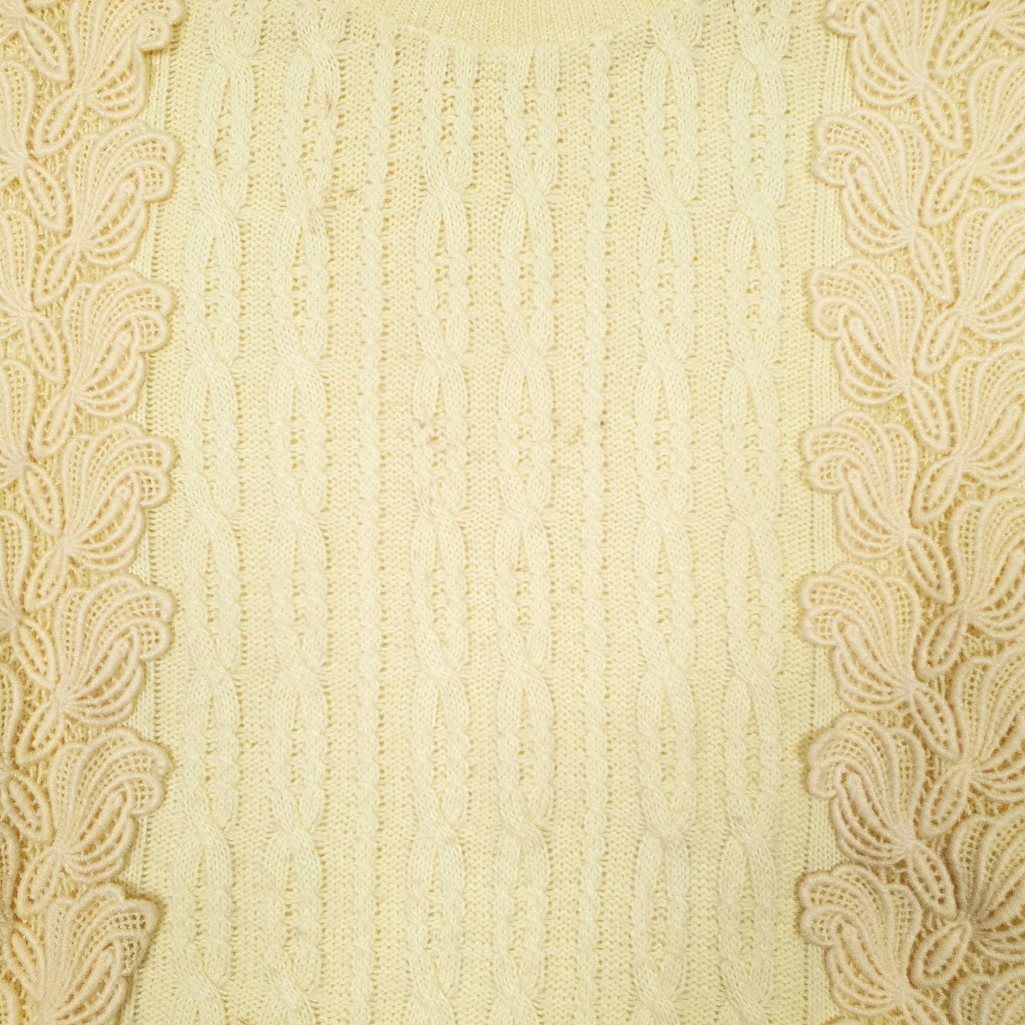 Womens Yellow Malina Vintage Cable Knit Crewneck Jumper