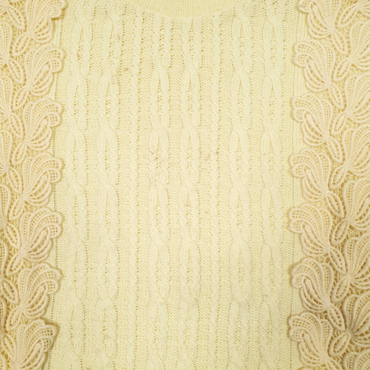 Womens Yellow Malina Vintage Cable Knit Crewneck Jumper