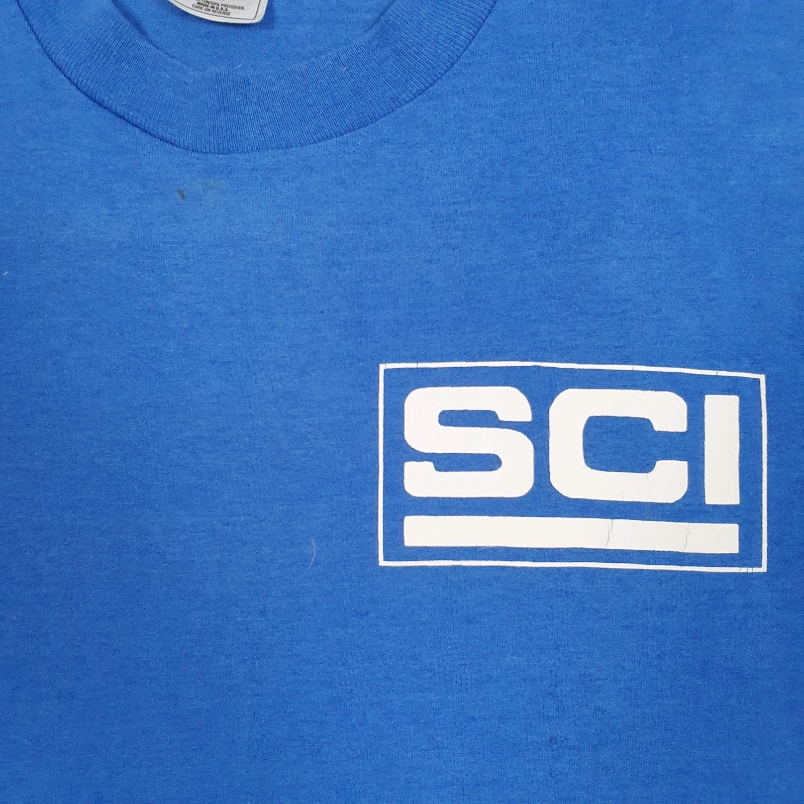 Mens Blue Fruit Of The Loom Vintage 90s Made In USA Full Zip T Shirt