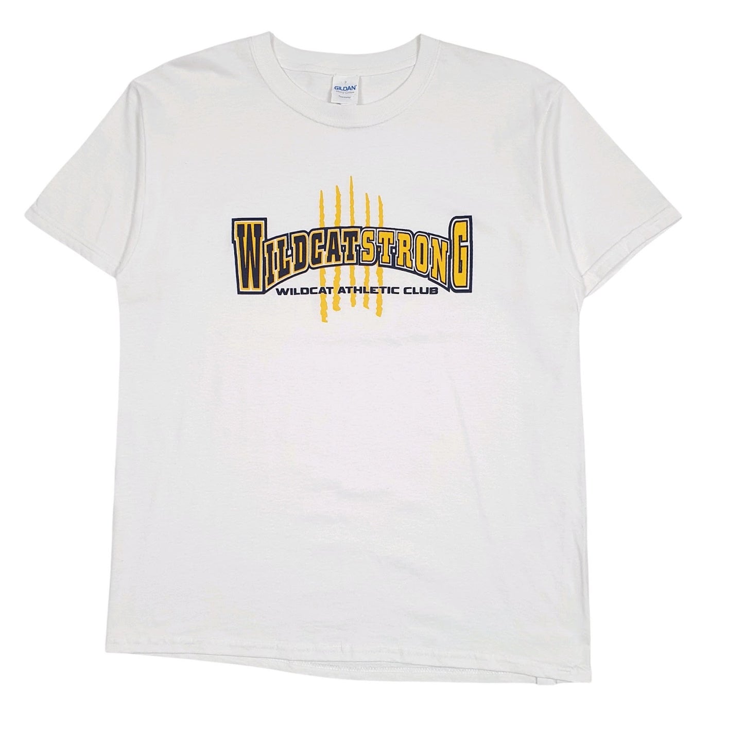 Womens White Gildan Wildcat Athletic Club Short Sleeve T Shirt