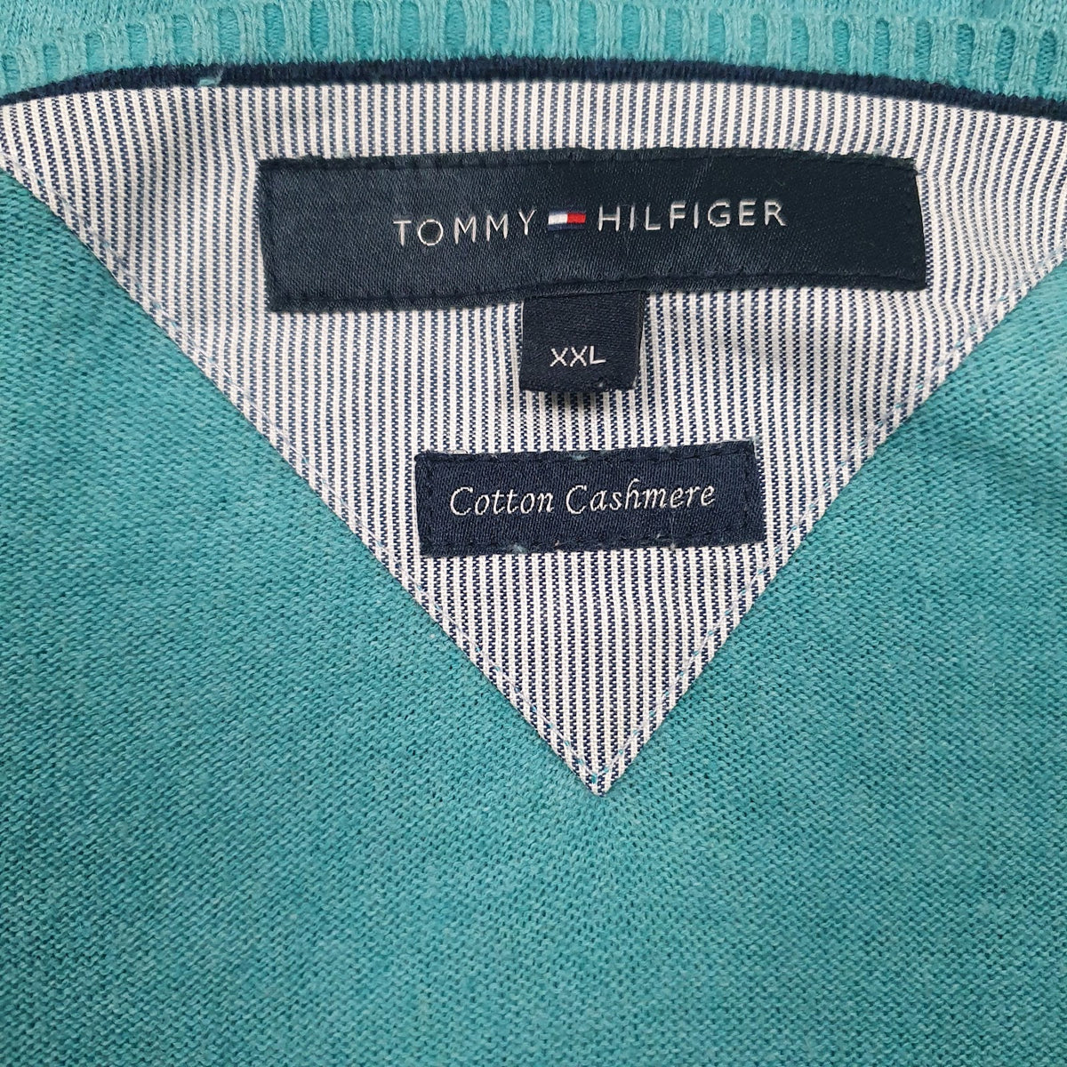 Mens Blue Tommy Hilfiger  V Neck Jumper