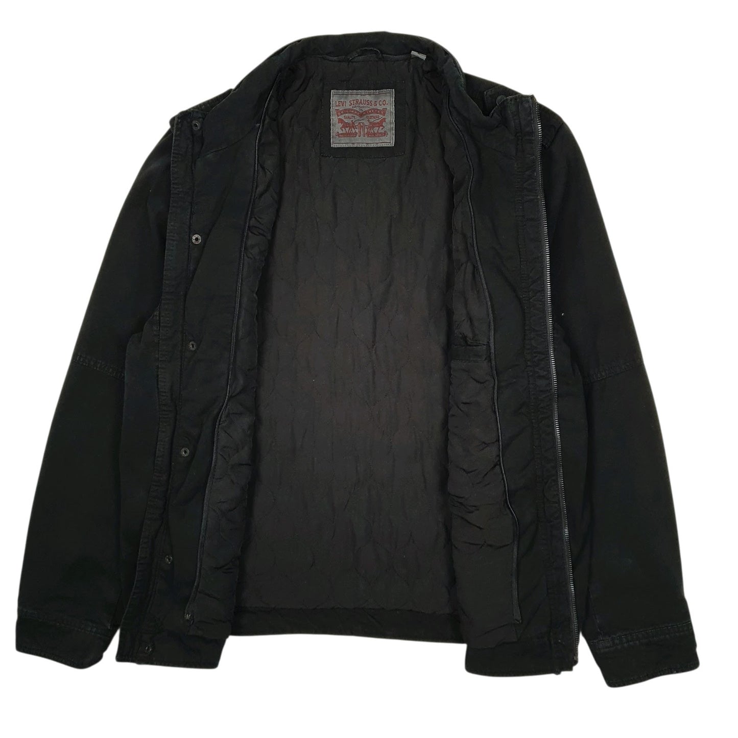 Mens Black Levis Military Bomber Windbreaker  Coat