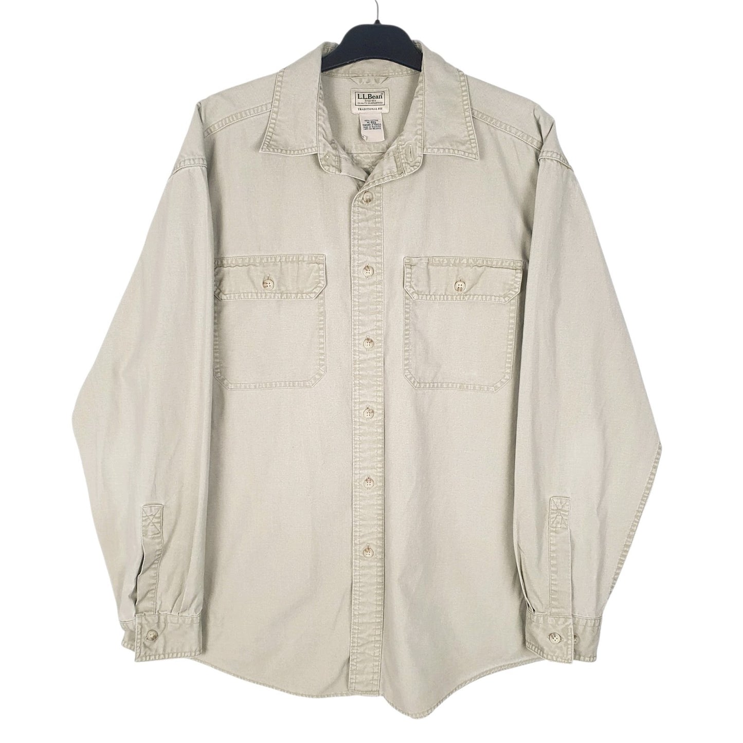 Mens Beige L.L.Bean  Long Sleeve Shirt