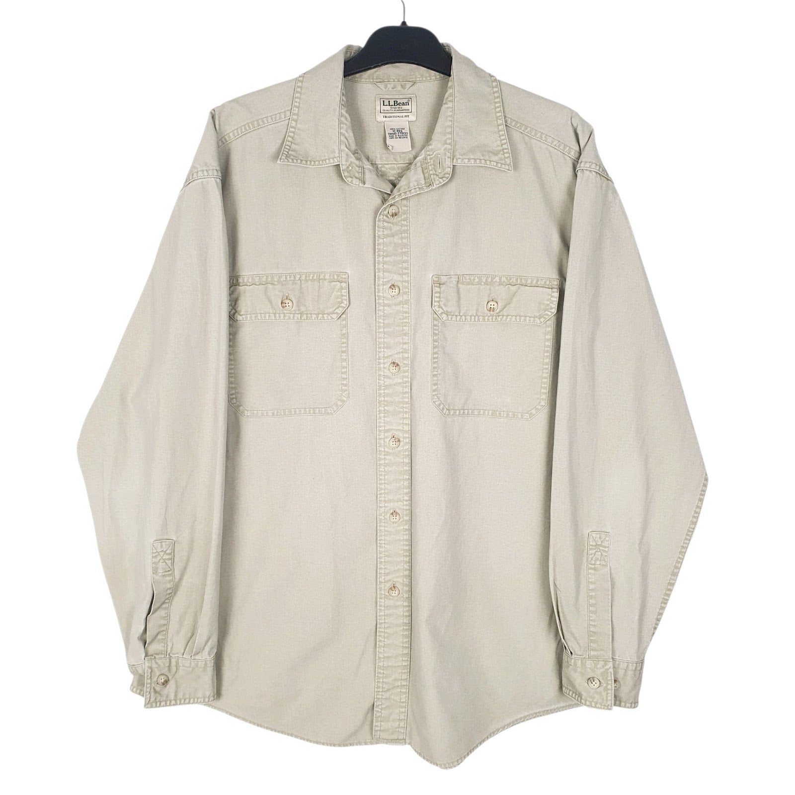 Mens Beige L.L.Bean  Long Sleeve Shirt