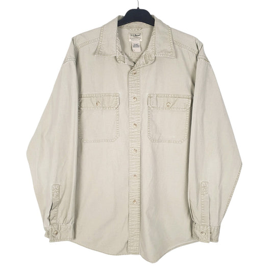 Mens Beige L.L.Bean  Long Sleeve Shirt