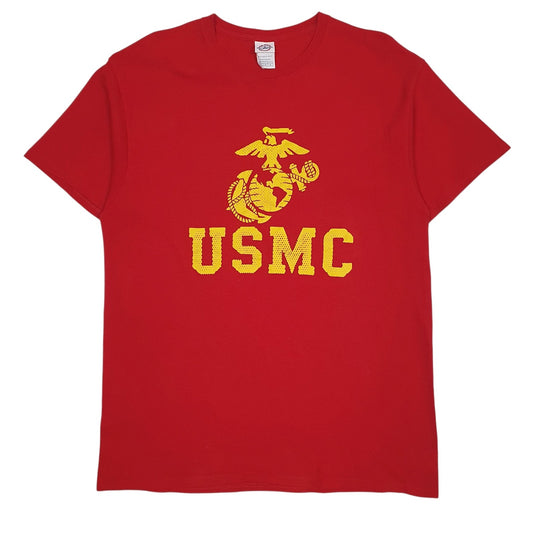 Mens Red Delta Pro Weight USMC Short Sleeve T Shirt