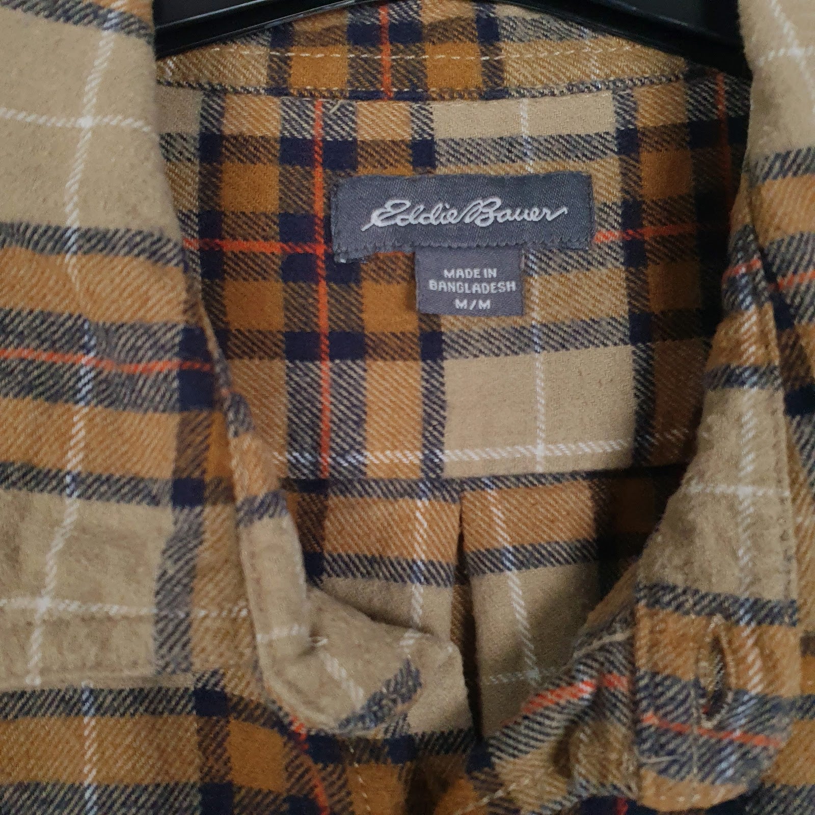 Mens Brown Eddie Bauer Flannel  Shirt